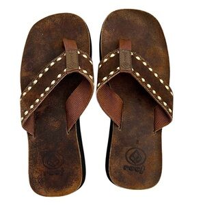 Reef Sandals Size 8 Brown Women’s Leather And Rubber 1.5” Platform Soles